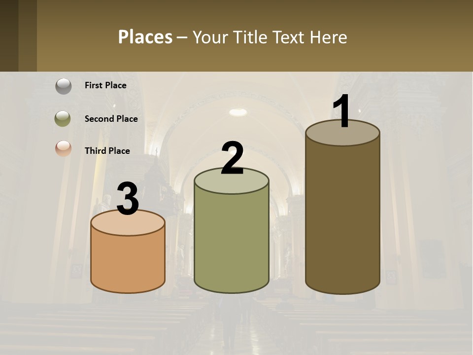 The Interior Of A Church With Columns And Arches PowerPoint Template