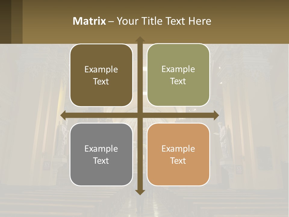 The Interior Of A Church With Columns And Arches PowerPoint Template