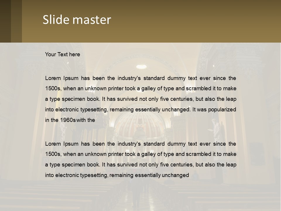 The Interior Of A Church With Columns And Arches PowerPoint Template