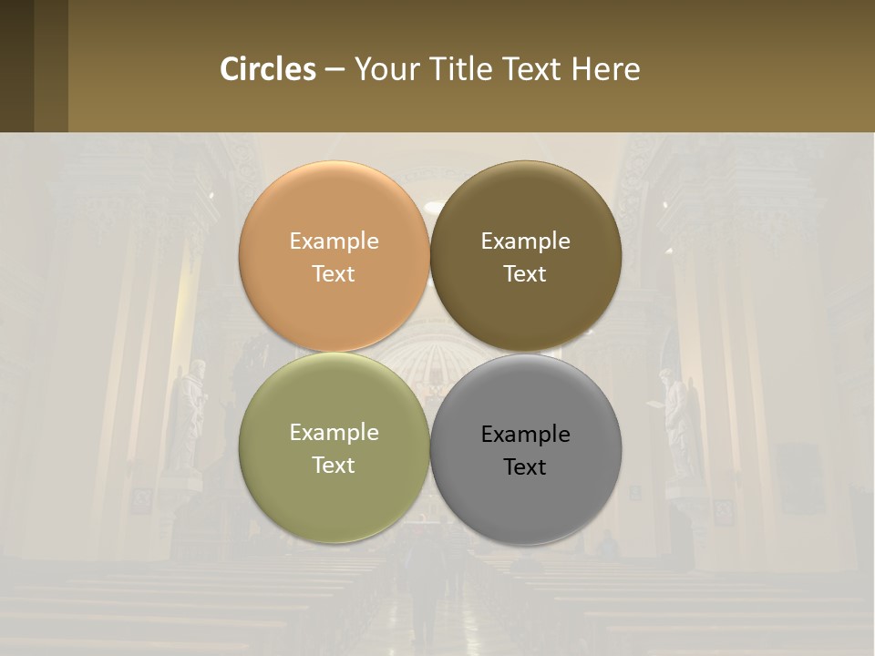 The Interior Of A Church With Columns And Arches PowerPoint Template