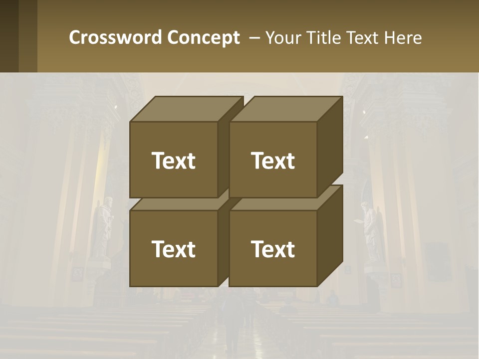 The Interior Of A Church With Columns And Arches PowerPoint Template