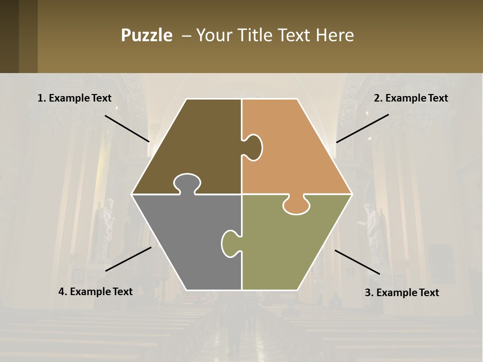 The Interior Of A Church With Columns And Arches PowerPoint Template