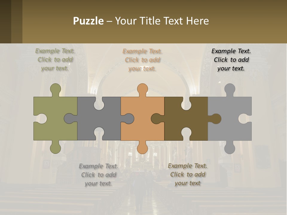 The Interior Of A Church With Columns And Arches PowerPoint Template