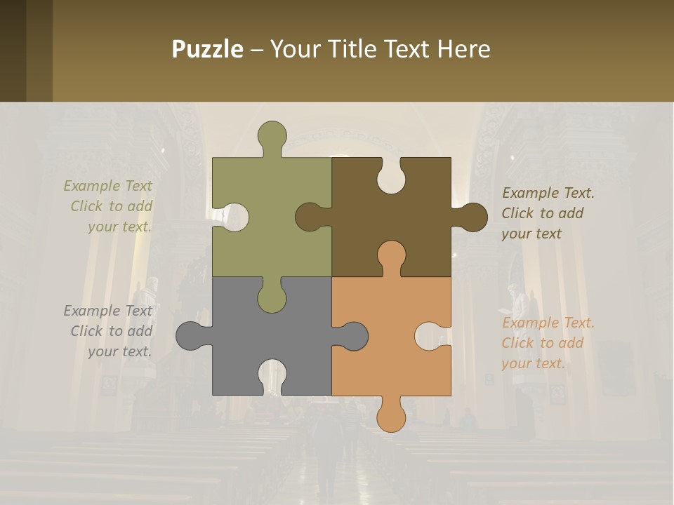 The Interior Of A Church With Columns And Arches PowerPoint Template