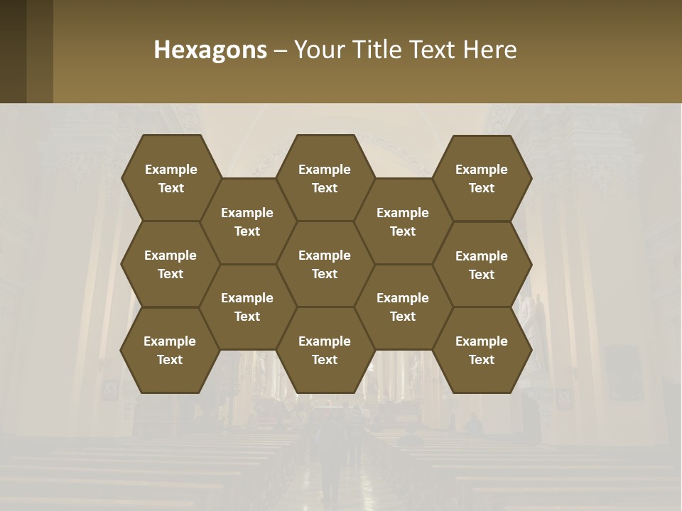 The Interior Of A Church With Columns And Arches PowerPoint Template