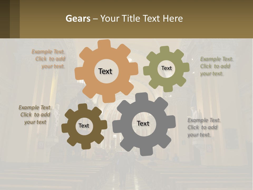 The Interior Of A Church With Columns And Arches PowerPoint Template