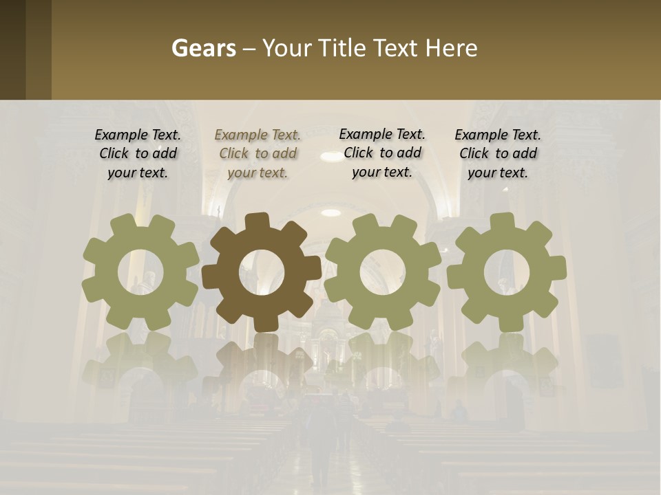 The Interior Of A Church With Columns And Arches PowerPoint Template