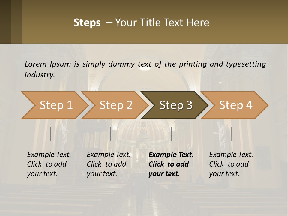 The Interior Of A Church With Columns And Arches PowerPoint Template
