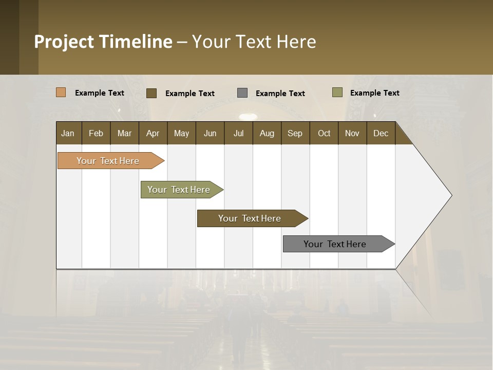 The Interior Of A Church With Columns And Arches PowerPoint Template