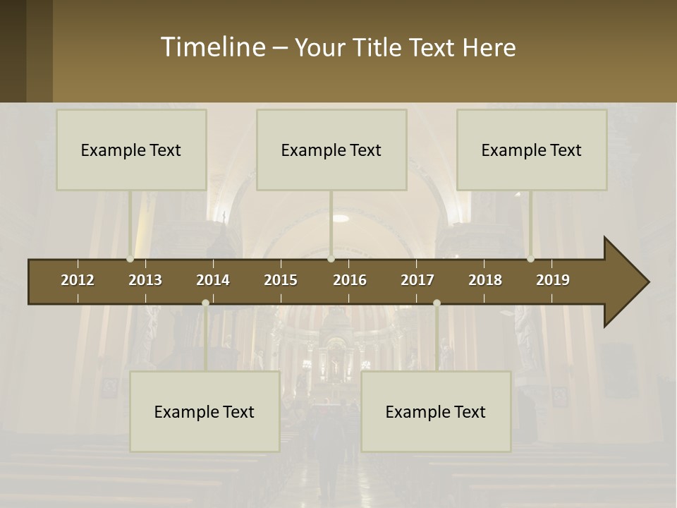 The Interior Of A Church With Columns And Arches PowerPoint Template