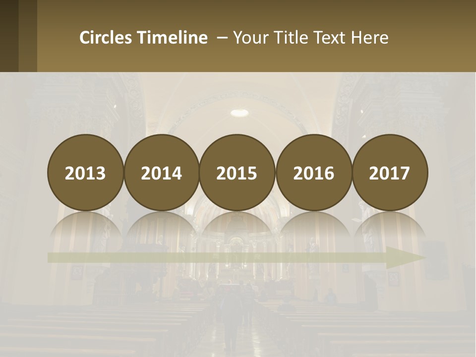 The Interior Of A Church With Columns And Arches PowerPoint Template