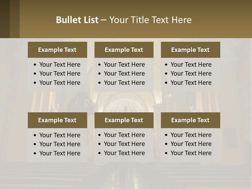The Interior Of A Church With Columns And Arches PowerPoint Template