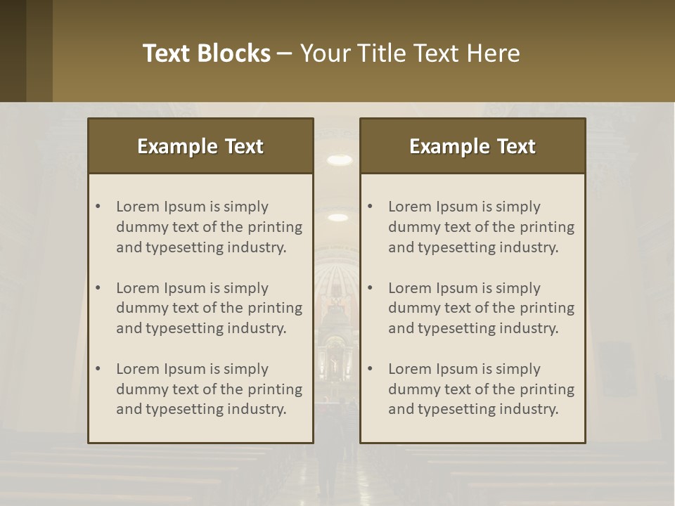 The Interior Of A Church With Columns And Arches PowerPoint Template