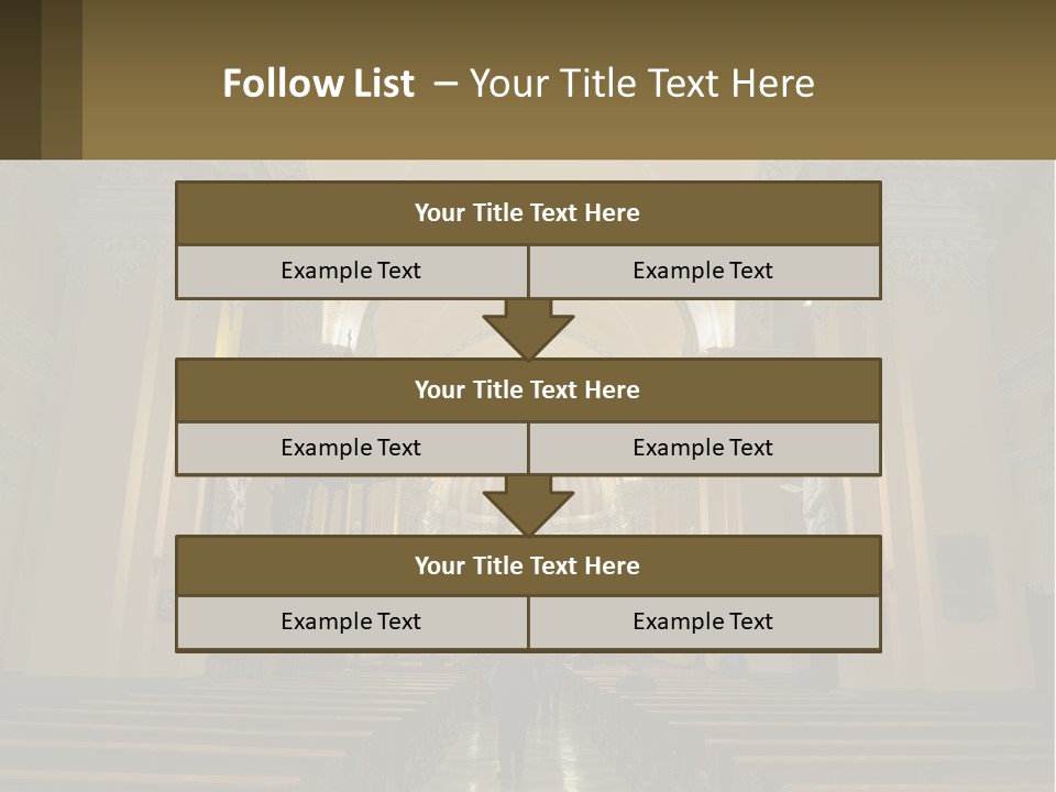 The Interior Of A Church With Columns And Arches PowerPoint Template