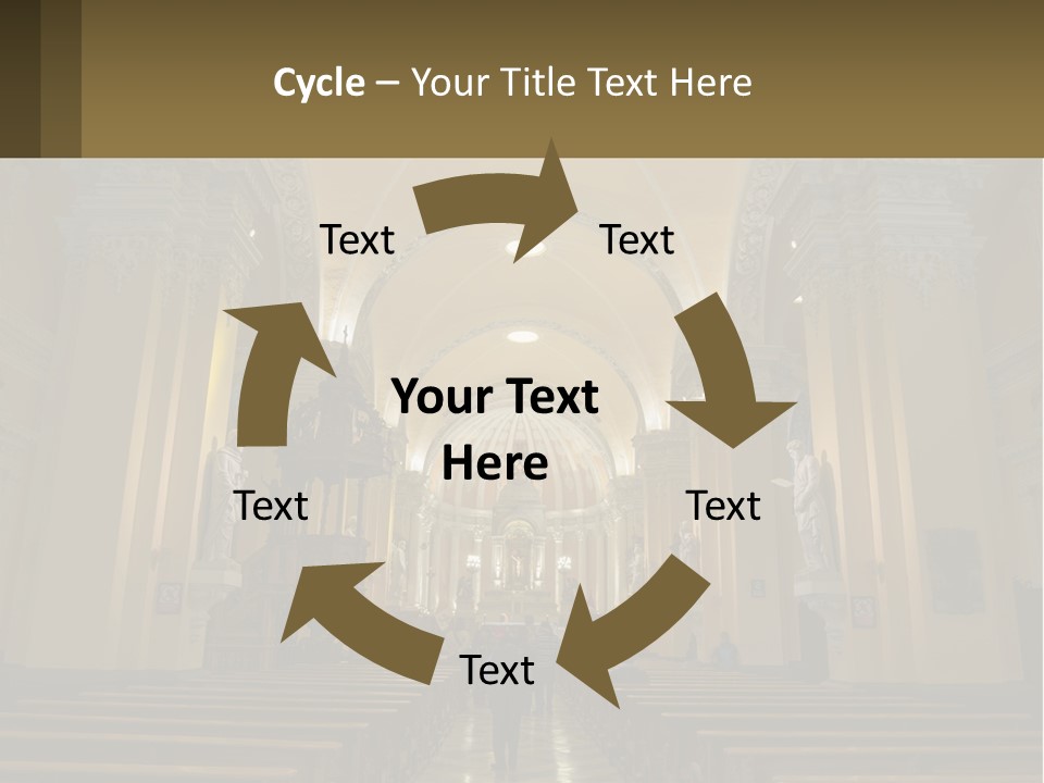 The Interior Of A Church With Columns And Arches PowerPoint Template