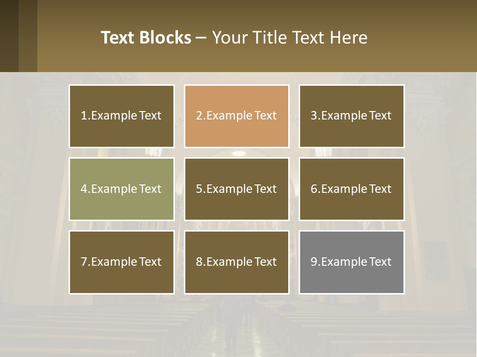 The Interior Of A Church With Columns And Arches PowerPoint Template