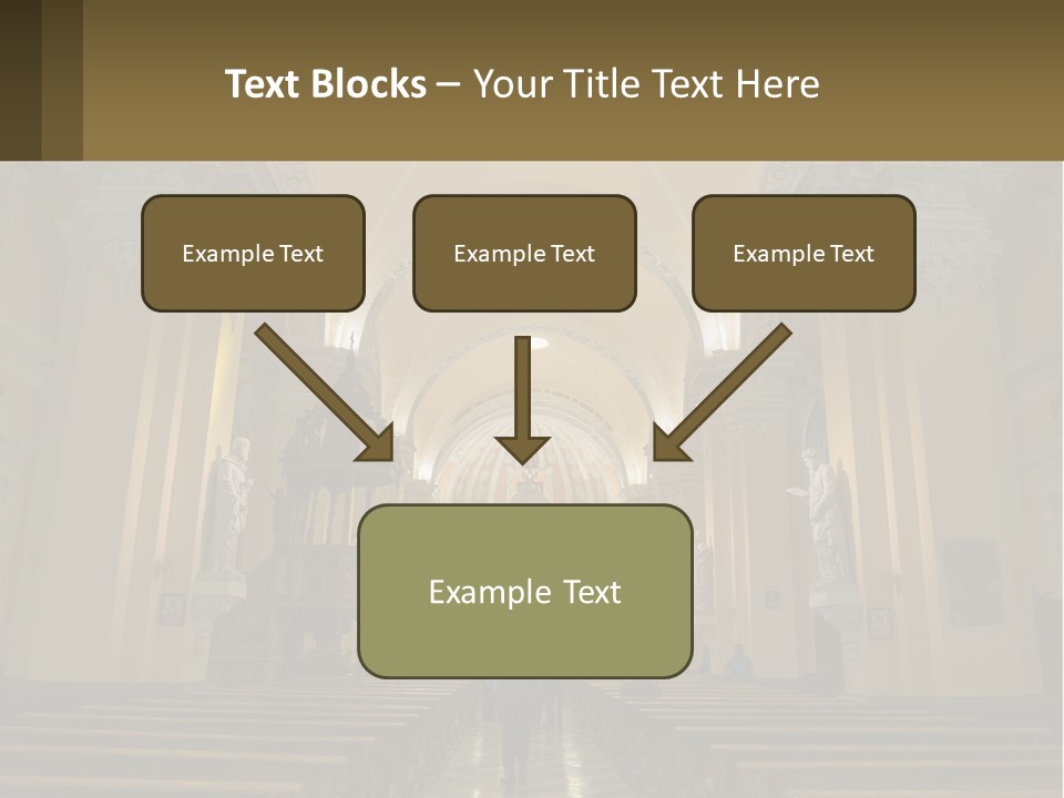 The Interior Of A Church With Columns And Arches PowerPoint Template