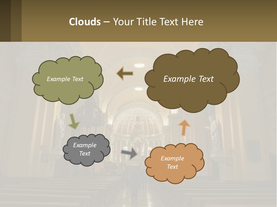 The Interior Of A Church With Columns And Arches PowerPoint Template