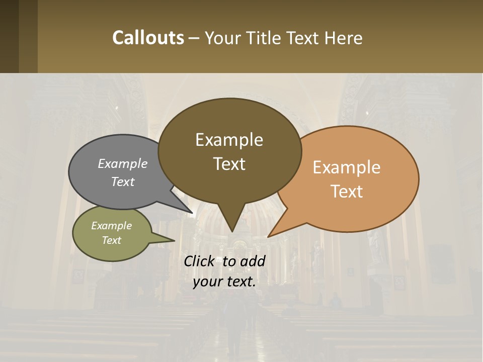 The Interior Of A Church With Columns And Arches PowerPoint Template