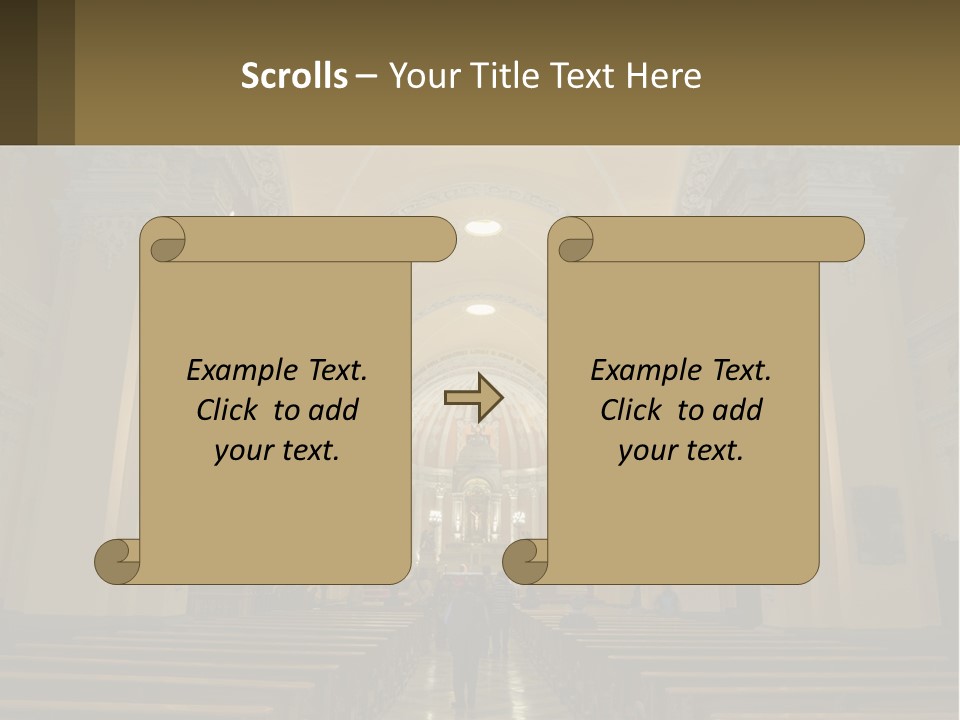 The Interior Of A Church With Columns And Arches PowerPoint Template