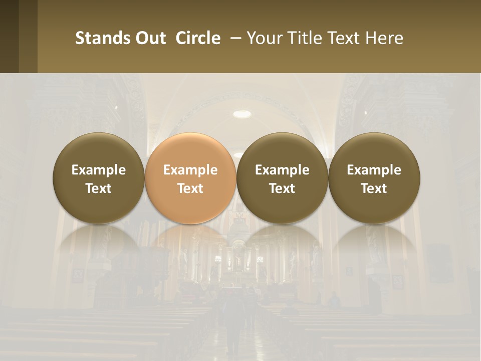 The Interior Of A Church With Columns And Arches PowerPoint Template