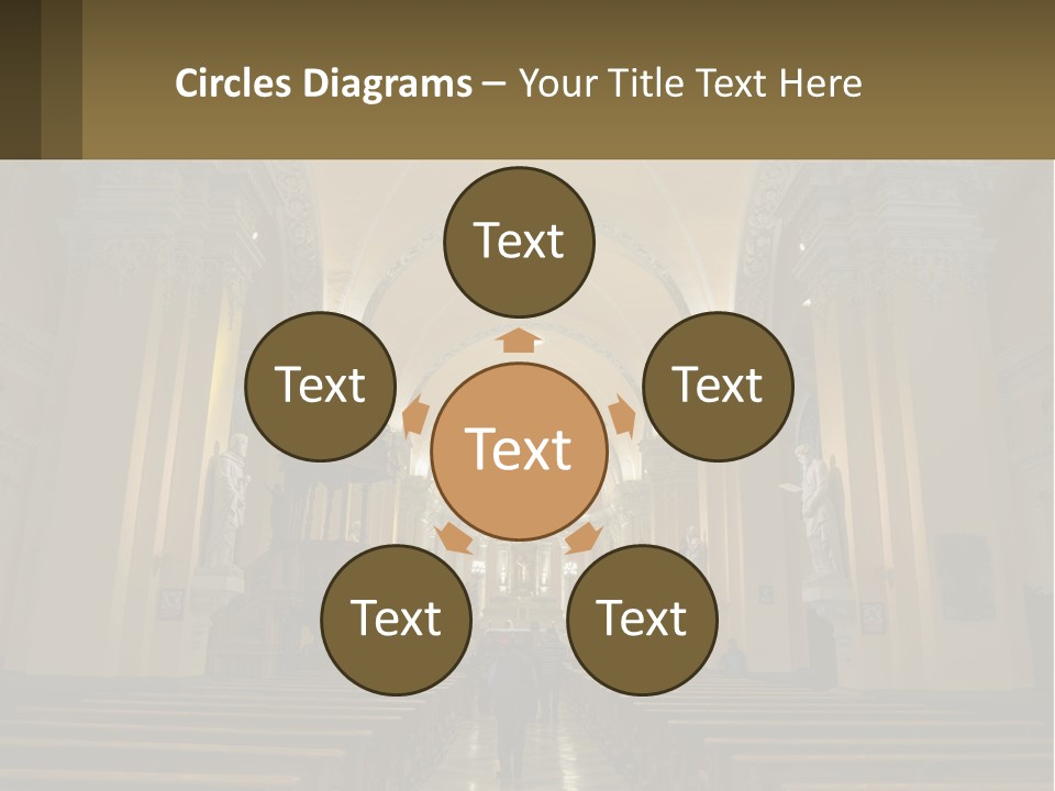 The Interior Of A Church With Columns And Arches PowerPoint Template