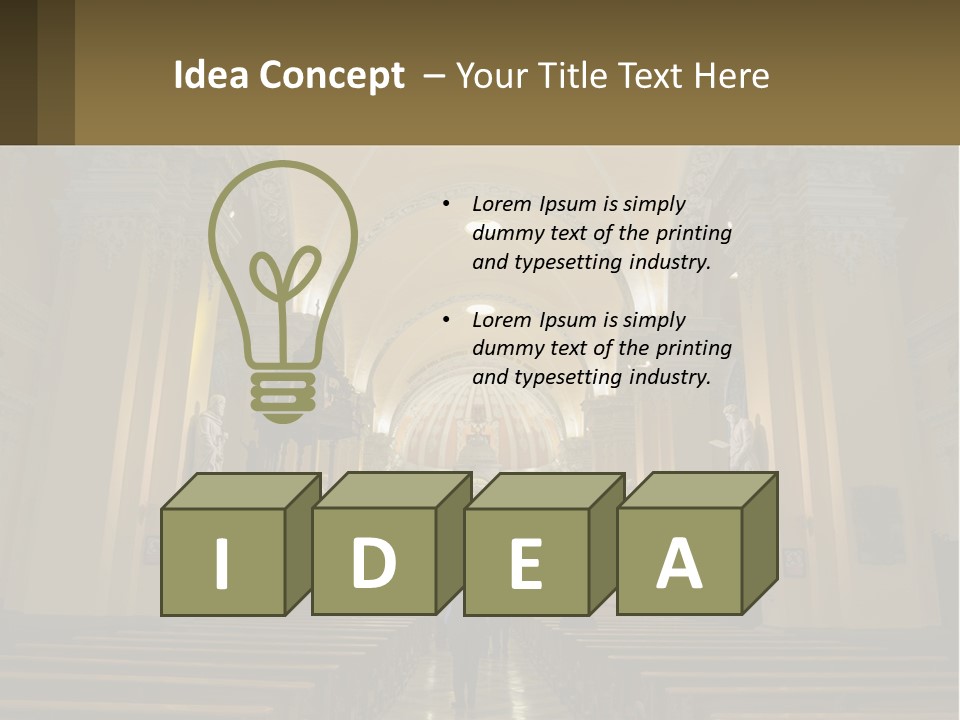 The Interior Of A Church With Columns And Arches PowerPoint Template