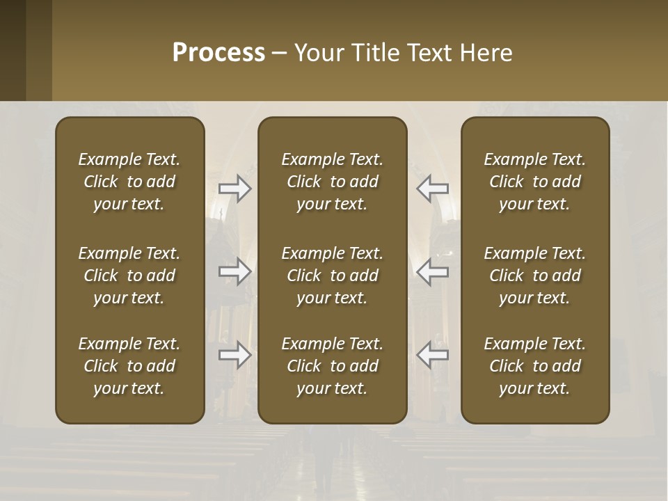 The Interior Of A Church With Columns And Arches PowerPoint Template