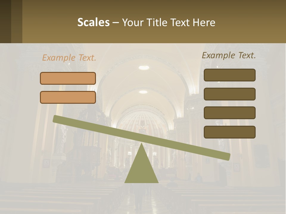 The Interior Of A Church With Columns And Arches PowerPoint Template