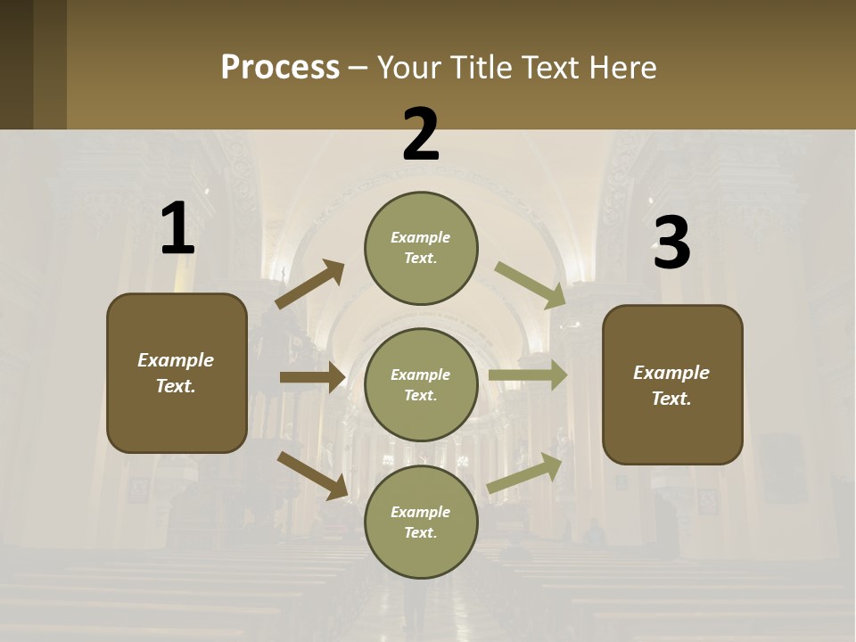 The Interior Of A Church With Columns And Arches PowerPoint Template