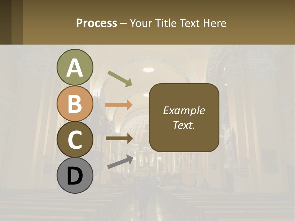 The Interior Of A Church With Columns And Arches PowerPoint Template
