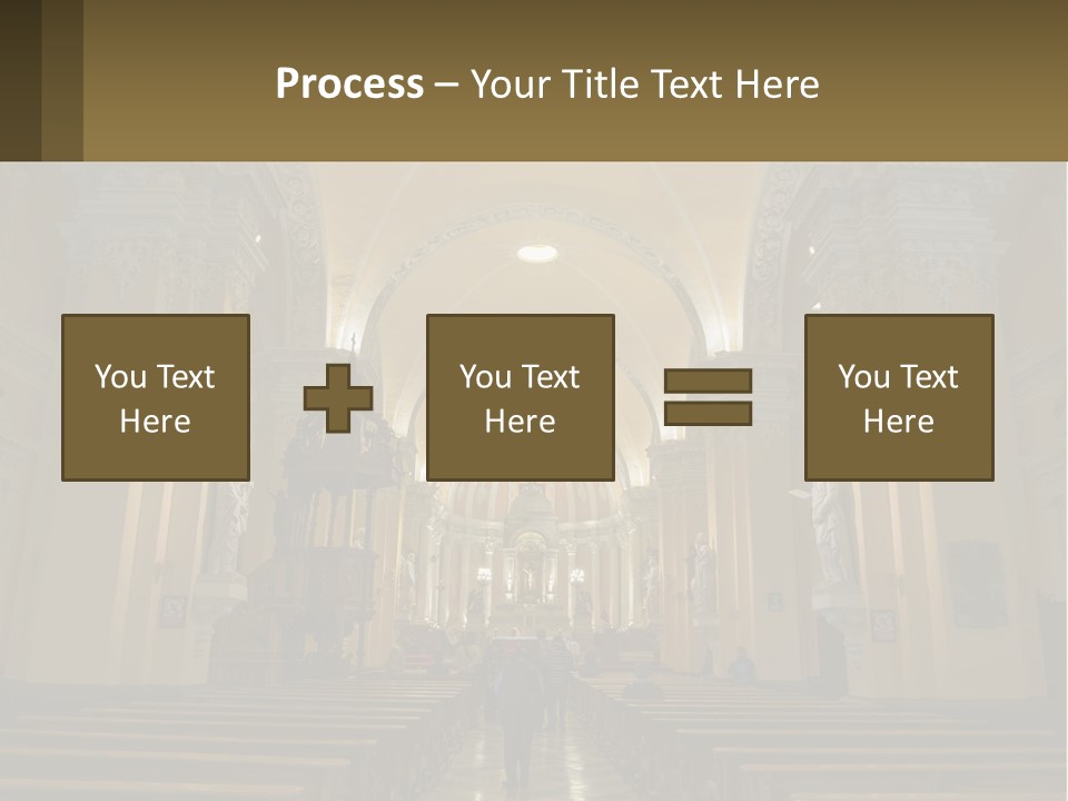 The Interior Of A Church With Columns And Arches PowerPoint Template