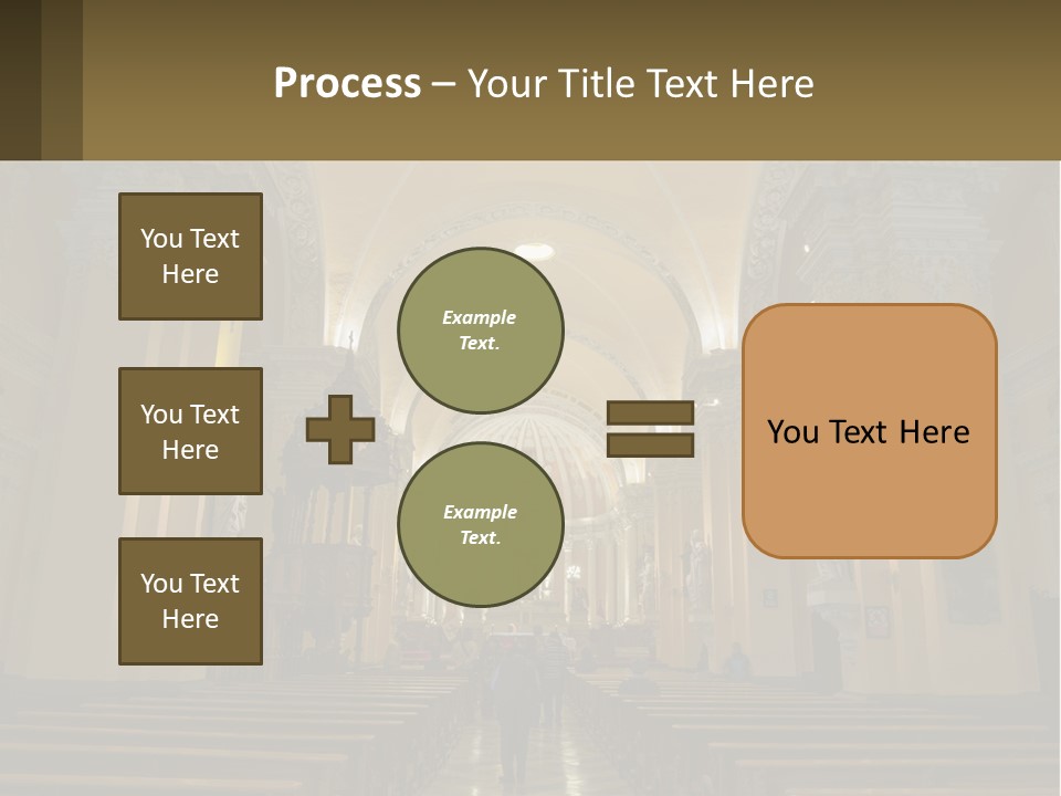 The Interior Of A Church With Columns And Arches PowerPoint Template