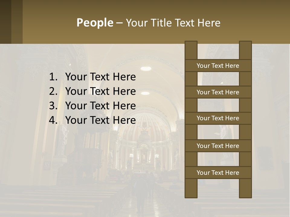 The Interior Of A Church With Columns And Arches PowerPoint Template