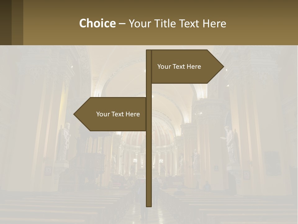 The Interior Of A Church With Columns And Arches PowerPoint Template