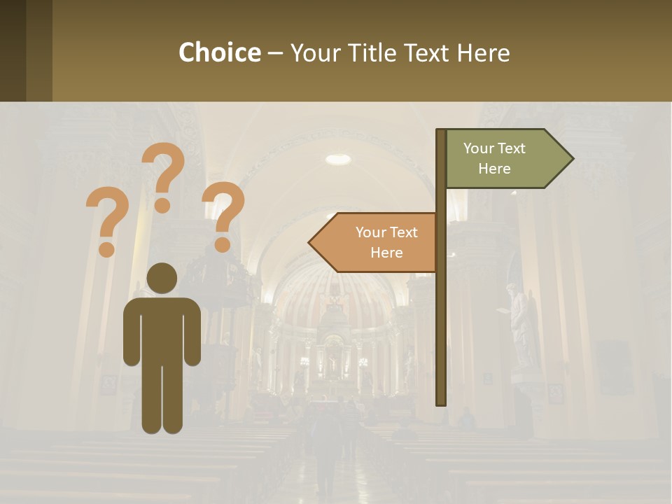 The Interior Of A Church With Columns And Arches PowerPoint Template