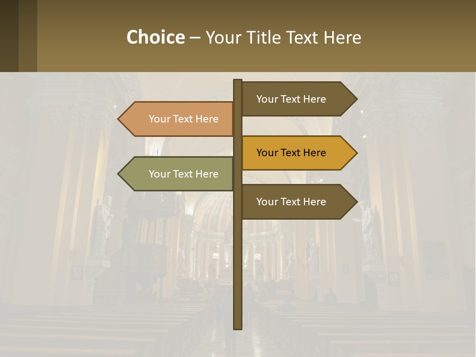 The Interior Of A Church With Columns And Arches PowerPoint Template