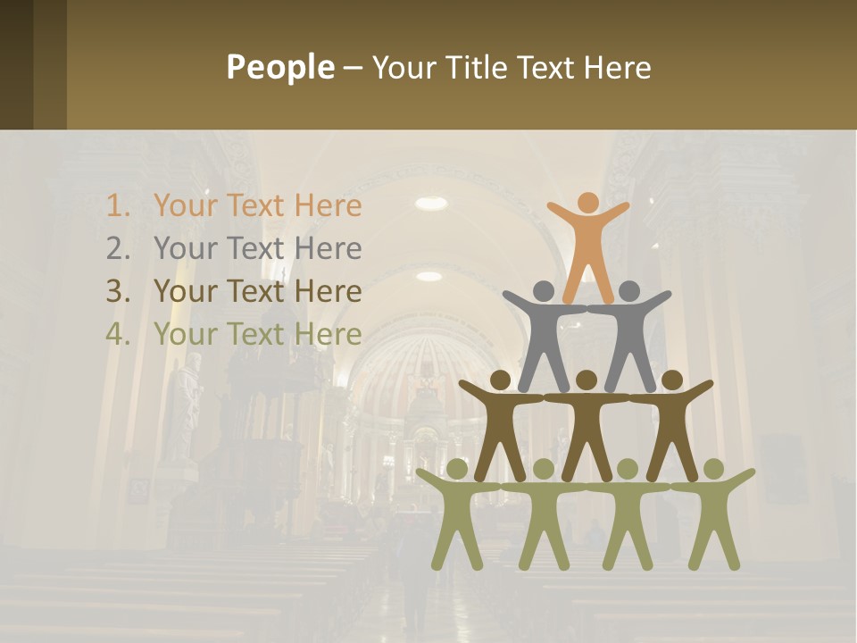 The Interior Of A Church With Columns And Arches PowerPoint Template