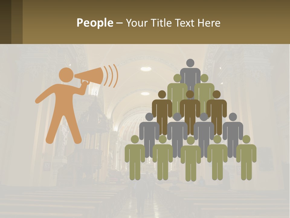 The Interior Of A Church With Columns And Arches PowerPoint Template