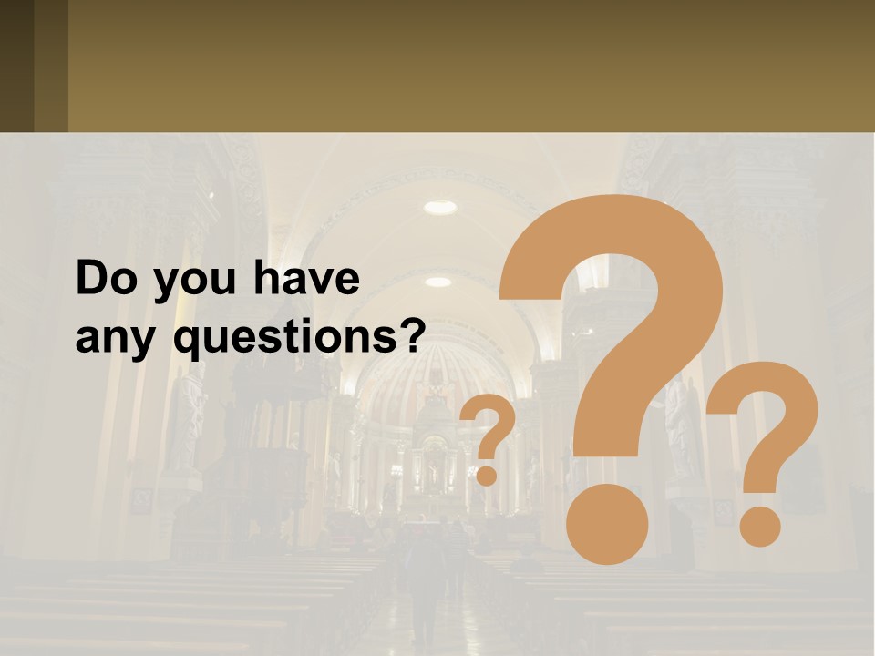 The Interior Of A Church With Columns And Arches PowerPoint Template