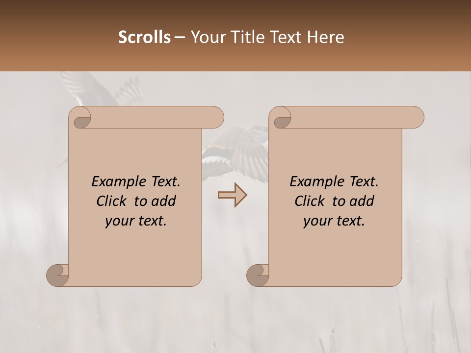 A Couple Of Birds Flying Over A Dry Grass Field PowerPoint Template