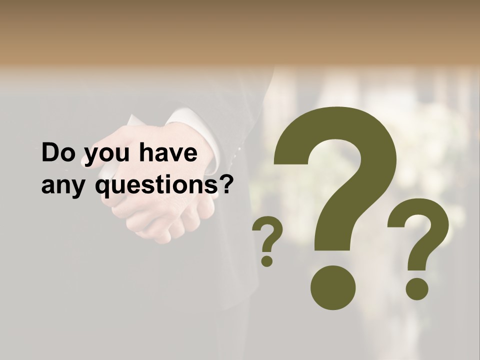 A Man In A Suit Holding His Hands Together PowerPoint Template