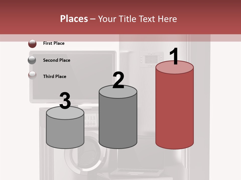 A Group Of Appliances With A Red Background PowerPoint Template
