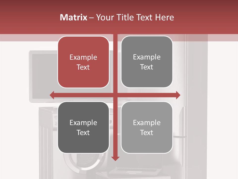 A Group Of Appliances With A Red Background PowerPoint Template