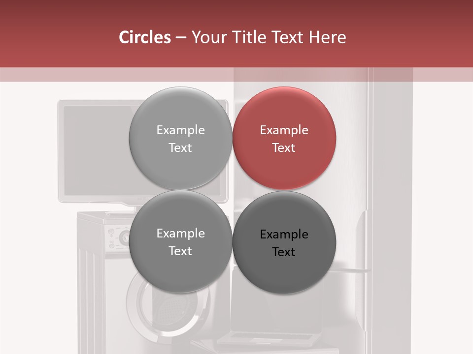 A Group Of Appliances With A Red Background PowerPoint Template