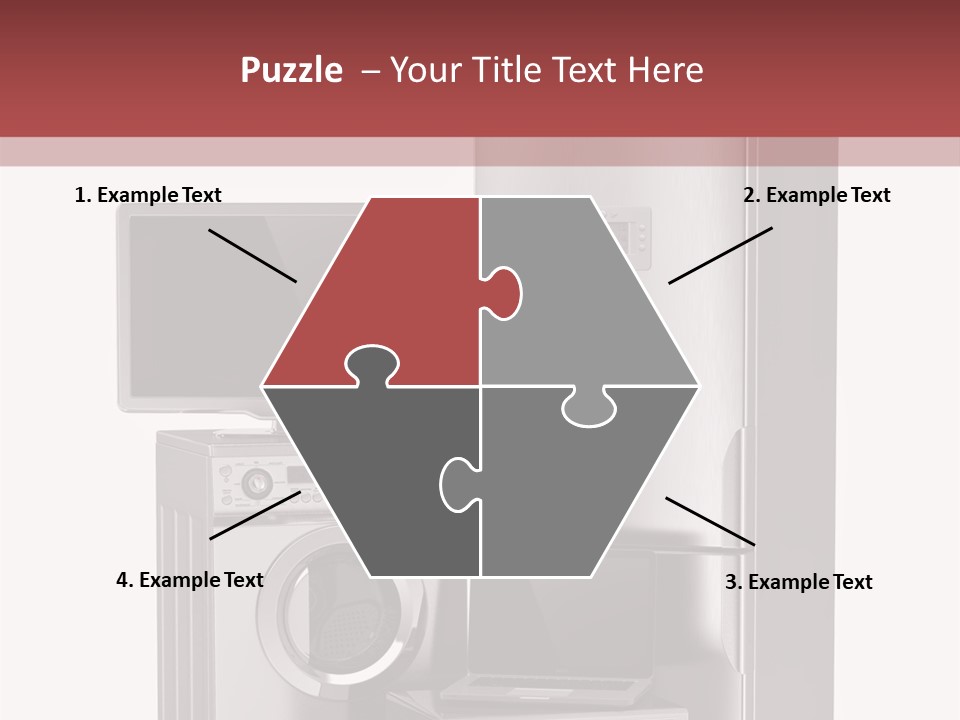 A Group Of Appliances With A Red Background PowerPoint Template