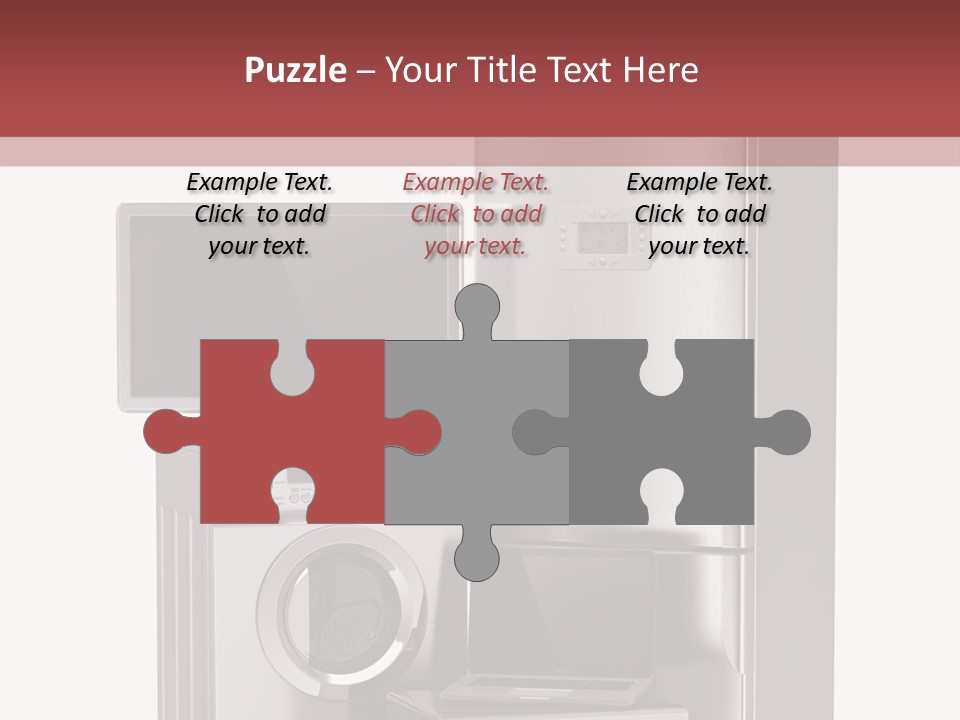 A Group Of Appliances With A Red Background PowerPoint Template