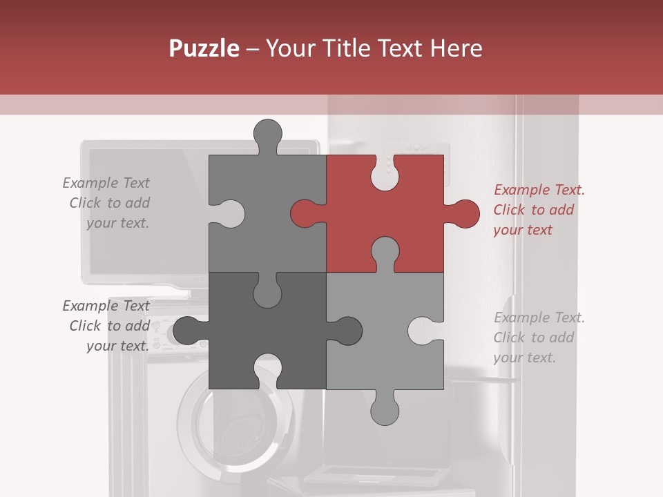 A Group Of Appliances With A Red Background PowerPoint Template