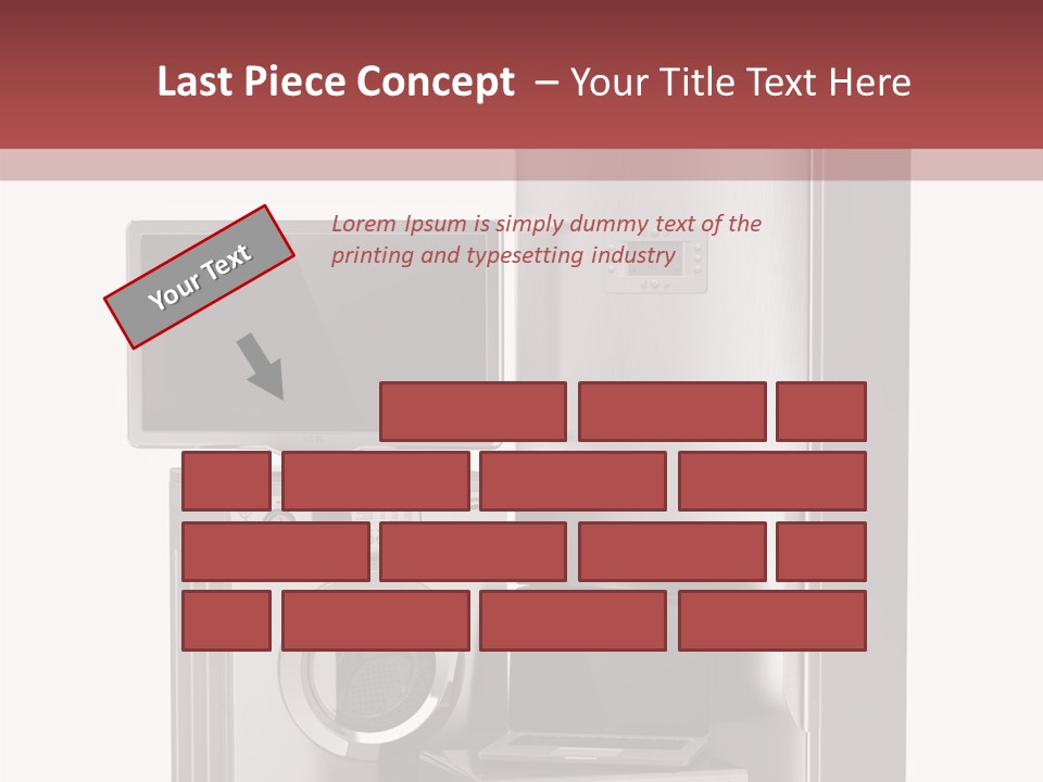 A Group Of Appliances With A Red Background PowerPoint Template