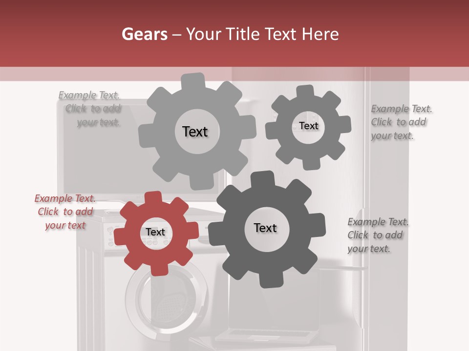 A Group Of Appliances With A Red Background PowerPoint Template